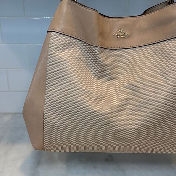 Coach Lexy Jacquard Canvas & Leather Shoulder Bag - Picture 2 of 16